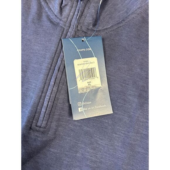NWT Chaps Pullover 1/4 Zip Windbreaker Size Men's XL 40 UPF Blue - Picture 3 of 16